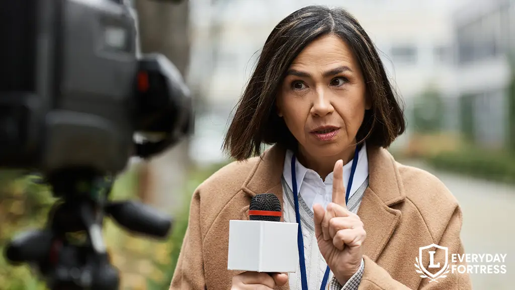 Person holding a microphone symbolizing clear communication and public information