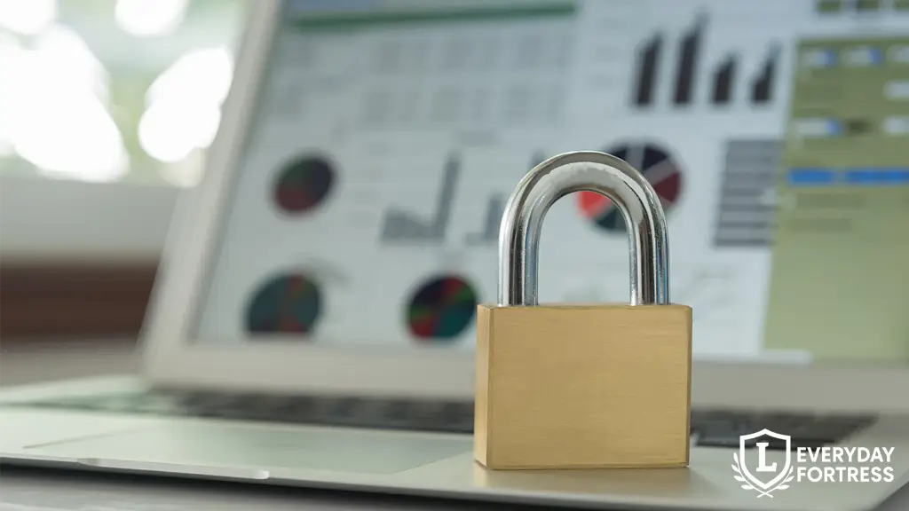 Digital lock and security graphics representing privacy and data protection online